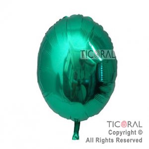 GLOBO MYLAR REDONDO 18 VERDE METALIZADO ENVASADO HS441-2 X 1 (x 5)